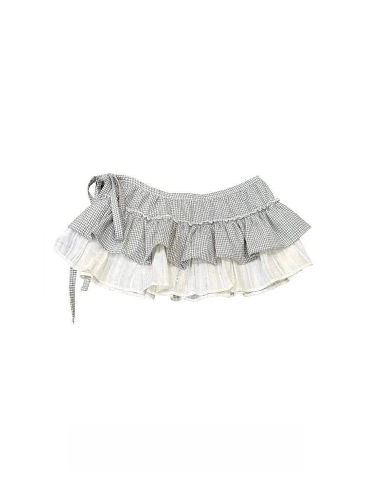 Plaid Bow Ballet Wrap Skirt oliviroa オリヴィオラ