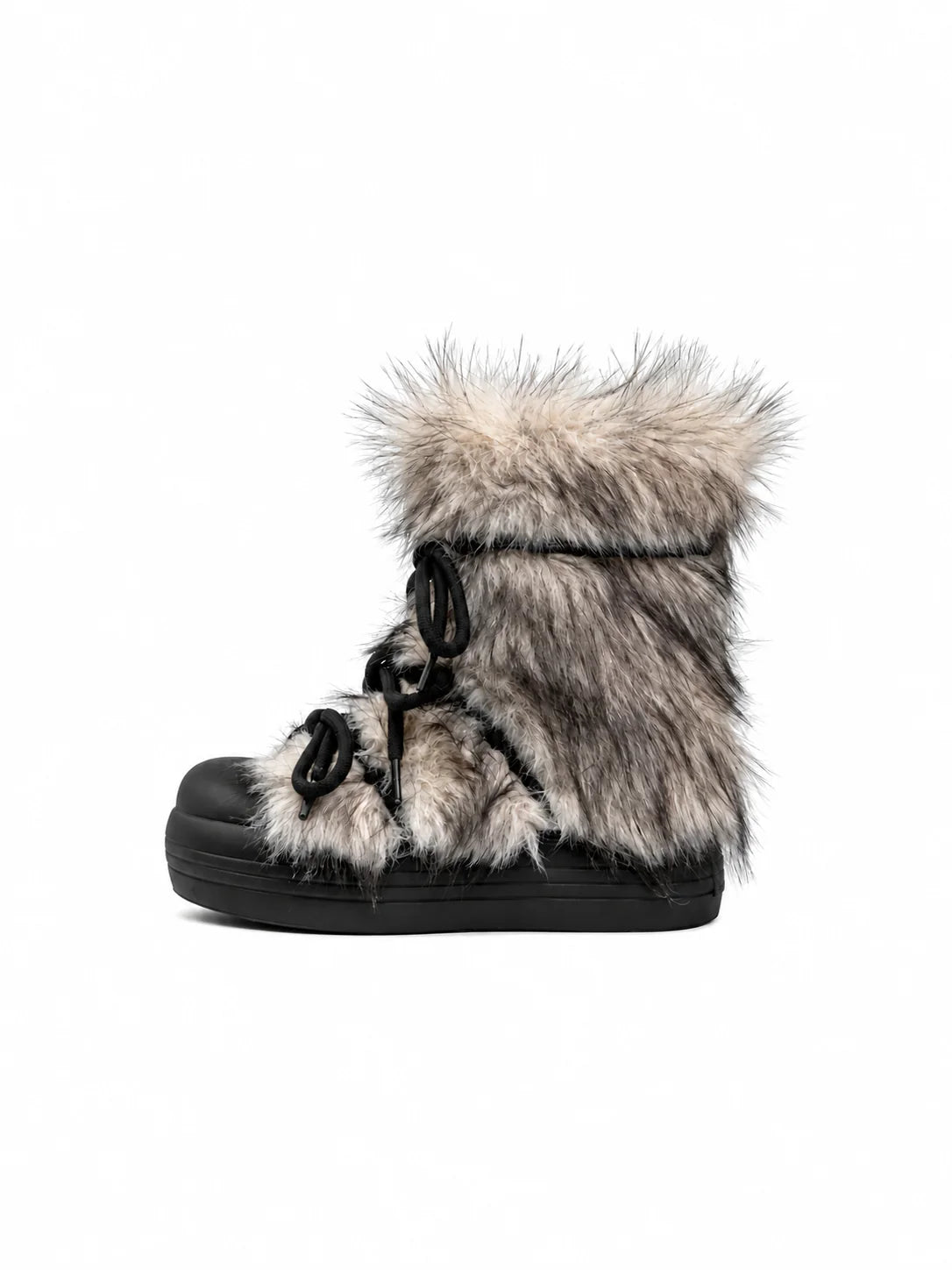 Fur Lace Up Platform Boots OLA067 oliviroa オリヴィオラ