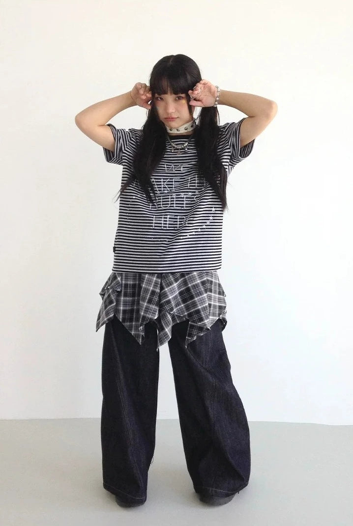 Galaxy Stripe Colorblock Tee OL2298