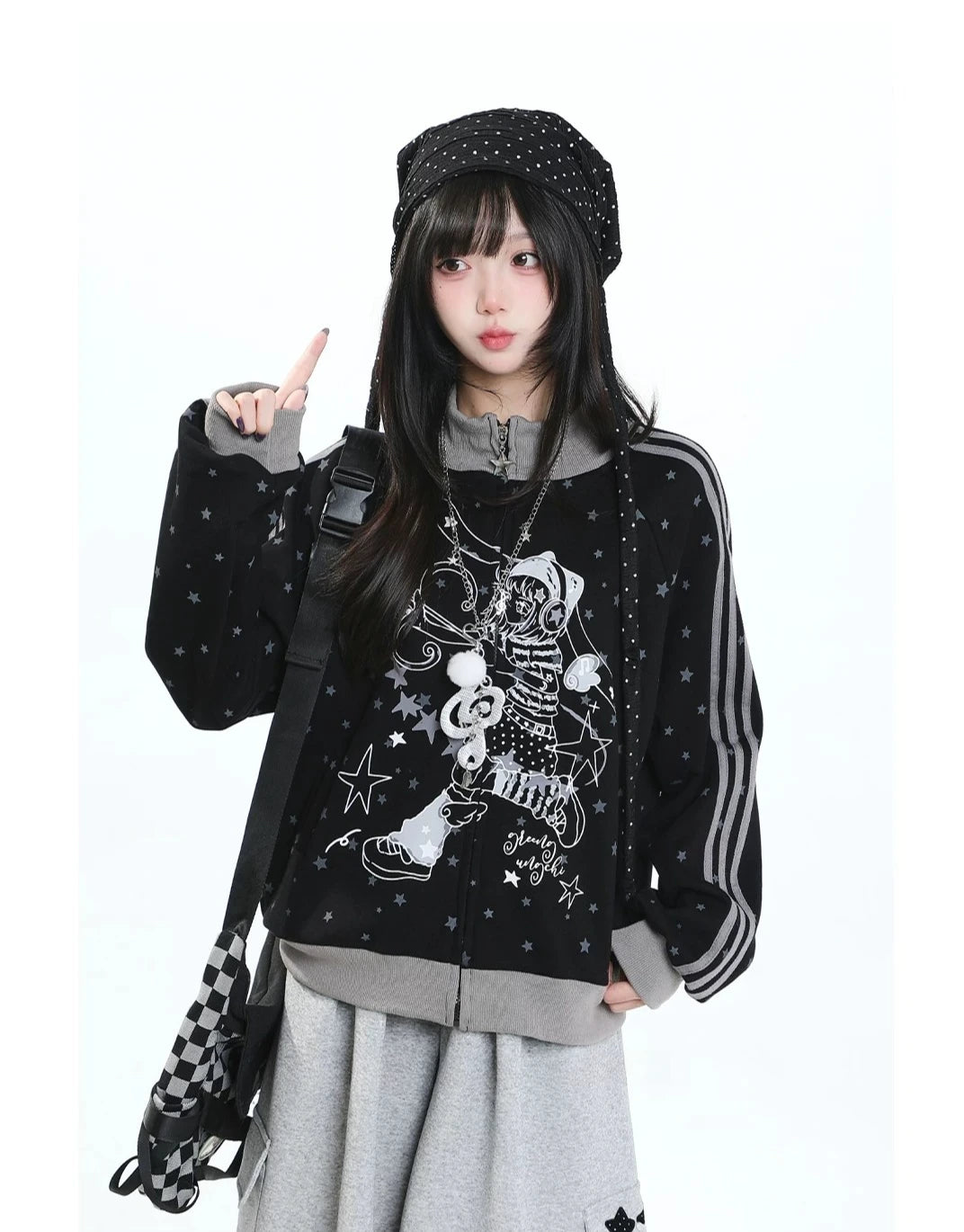 Stand Collar Zip Hoodie Jacket OL2417