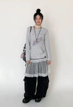 Snow Lace Dot Ruffle Layered Skirt OL2301