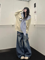 Star Patch Washed Barrel Leg Jeans OL2444