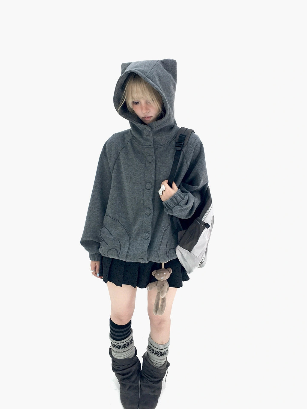 Cat Ear Wing Pocket Hooded Jacket OL2483