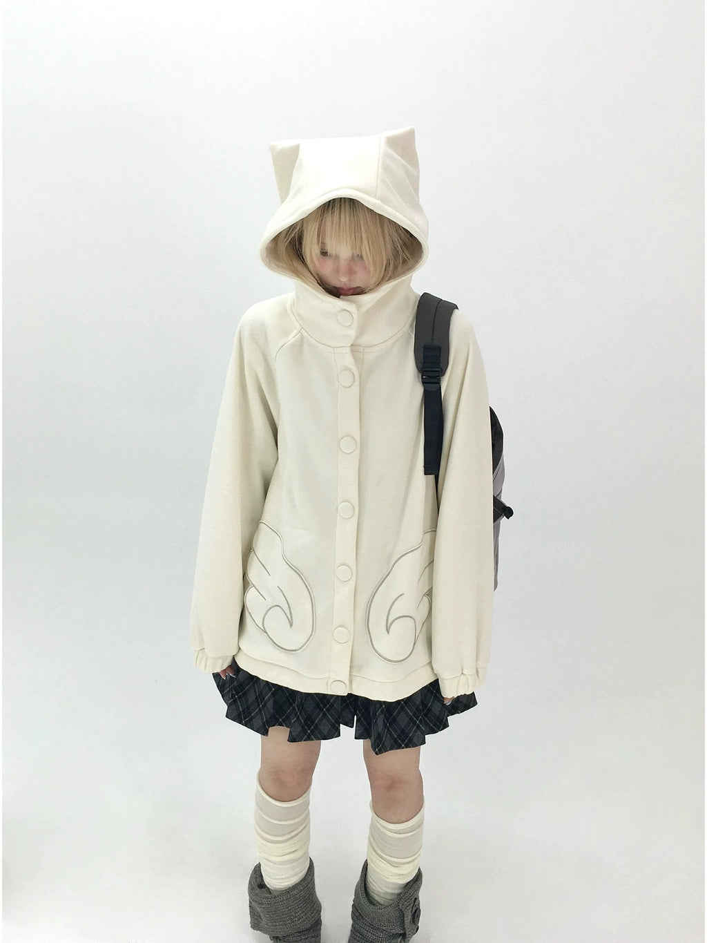 Cat Ear Wing Pocket Hooded Jacket OL2483