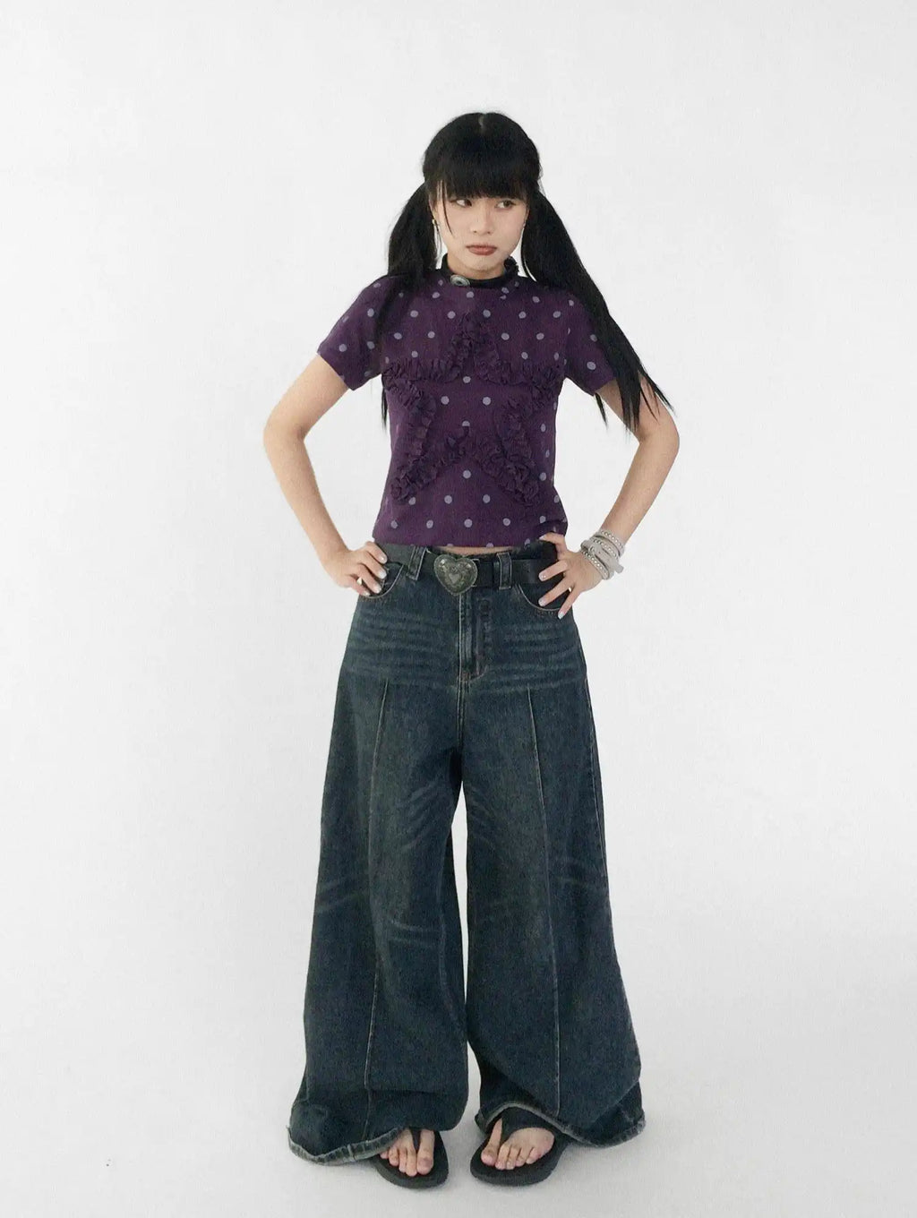 Grape Dot Embroidered Tee OL2349