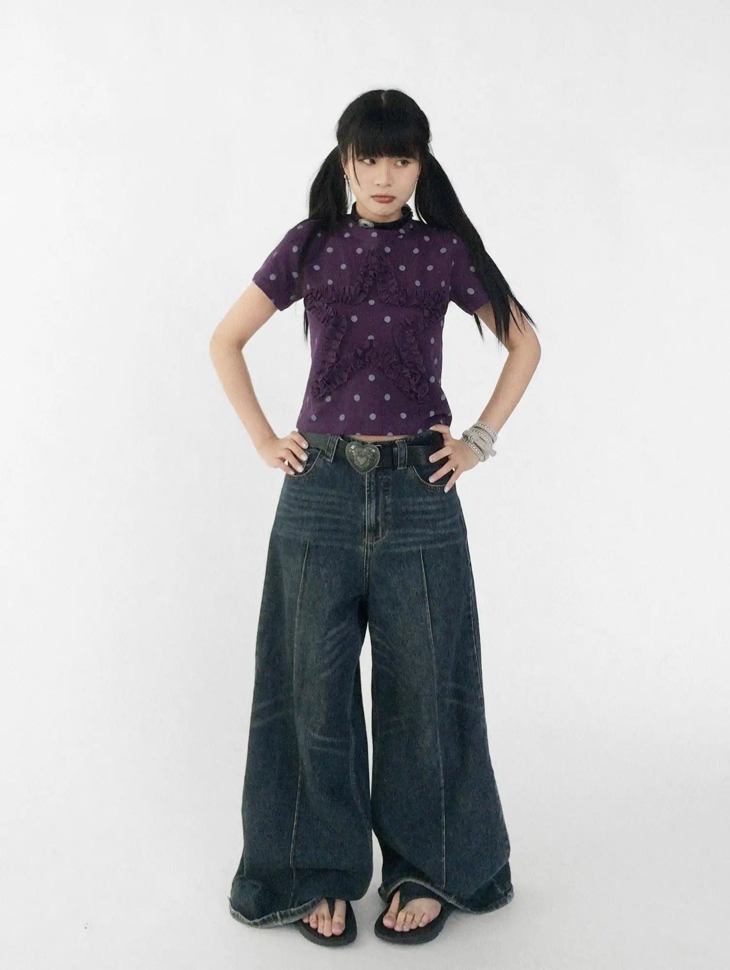 Grape Dot Embroidered Tee OL2349