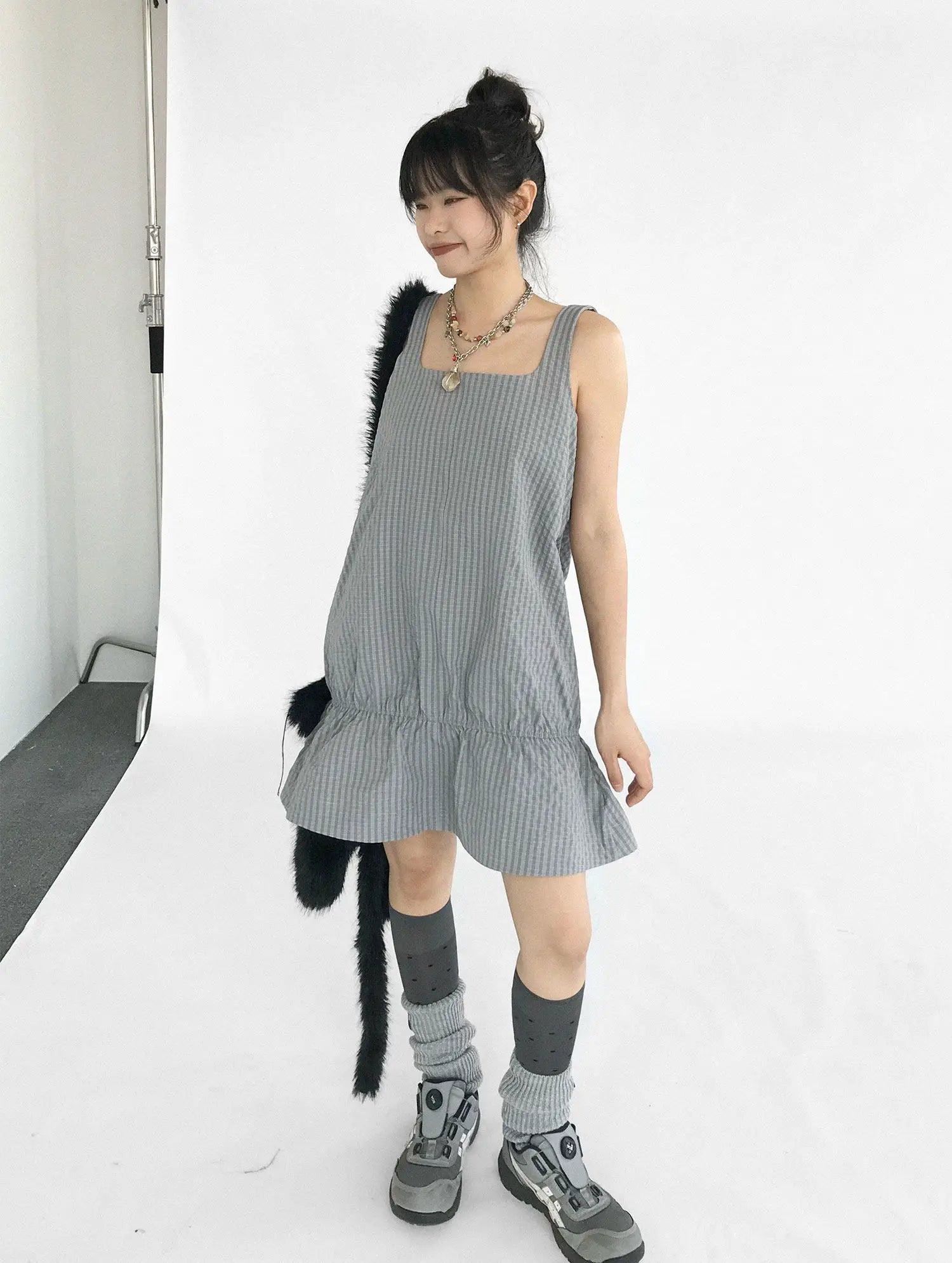 Ruffle Square Neck Dress OL2353