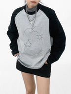 Apple Stitch Contrast Long Sleeve T Shirt oliviroa オリヴィオラ