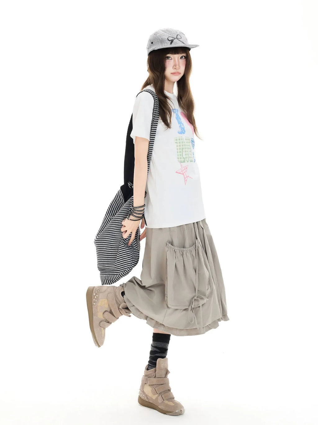 Bow Tie Pocket Bubble Skirt OL2413