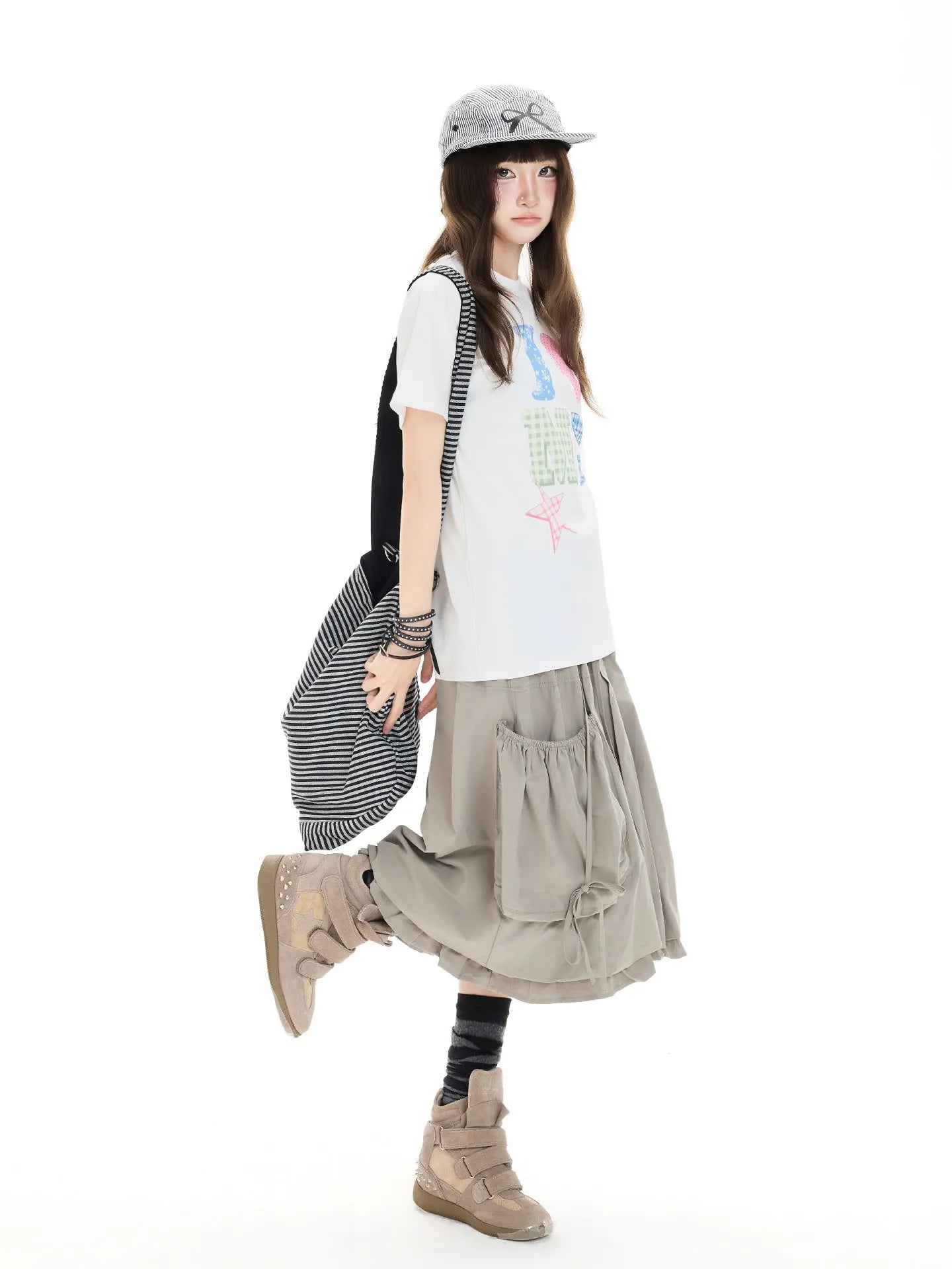 Bow Tie Pocket Bubble Skirt OL2413