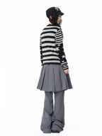 Star Stripe Patchwork Knit Cardigan OL2408