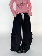 Drawstring Wide-Leg Cargo Pants oliviroa オリヴィオラ