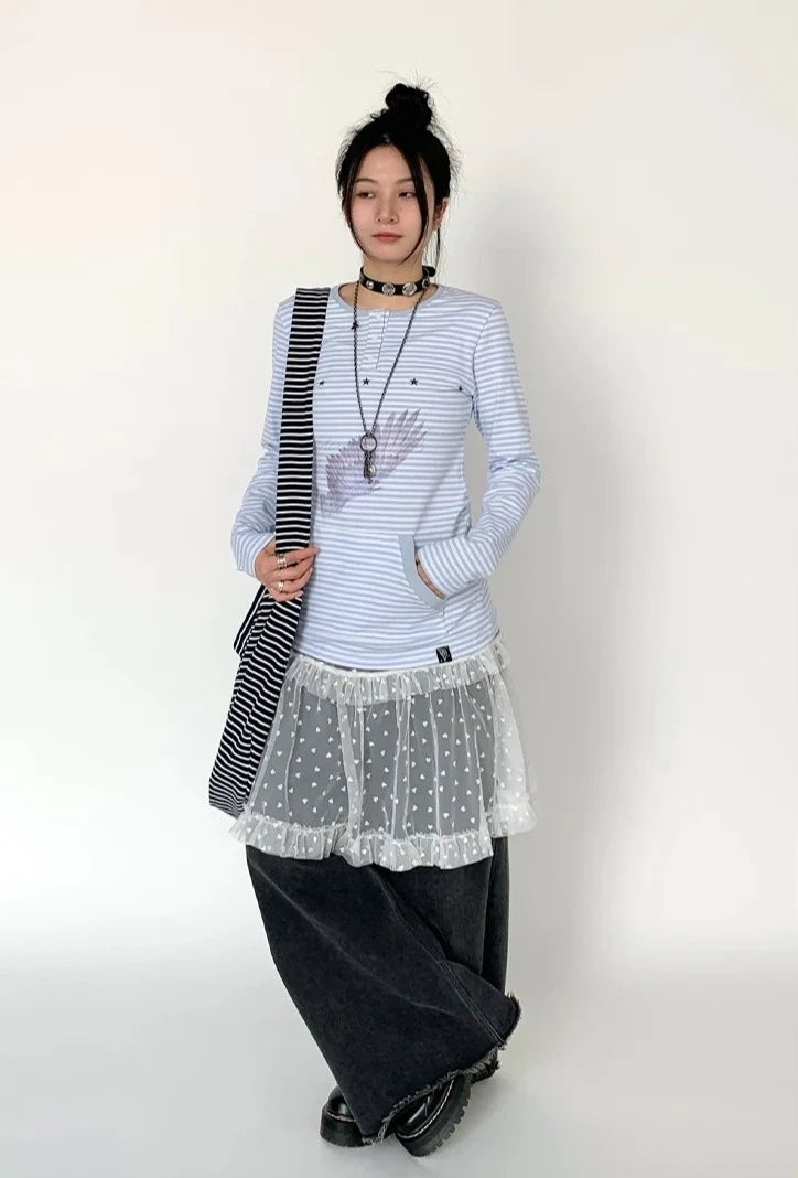Snow Lace Dot Ruffle Layered Skirt OL2301