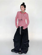 Drawstring Wide-Leg Cargo Pants OL2302