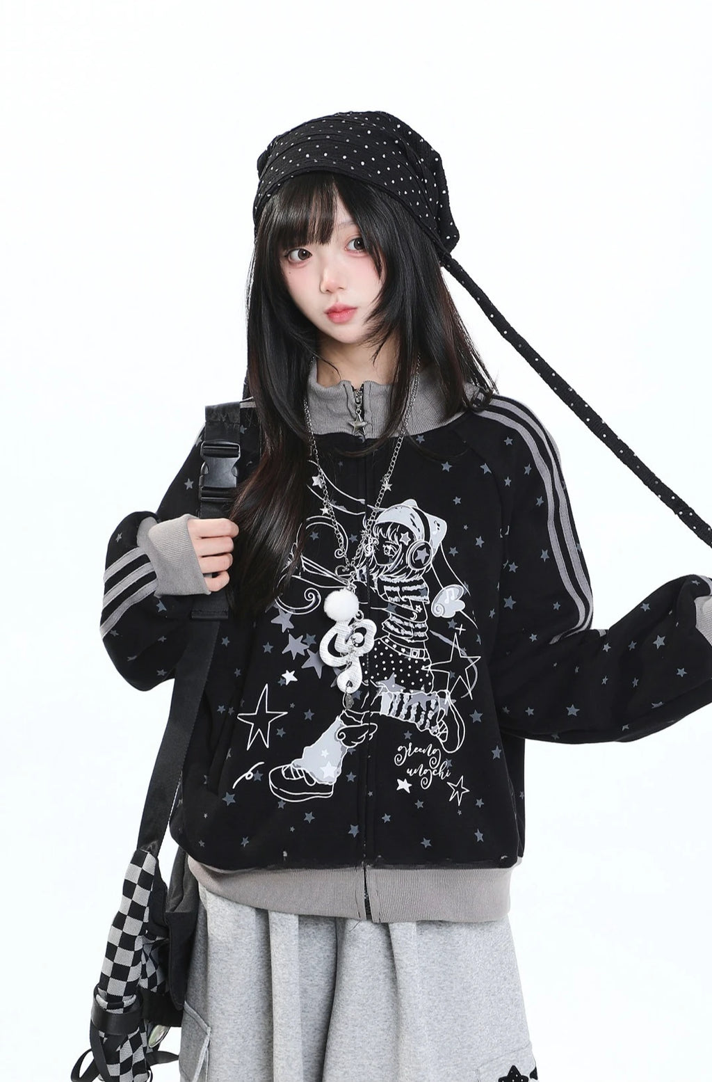 Stand Collar Zip Hoodie Jacket OL2417