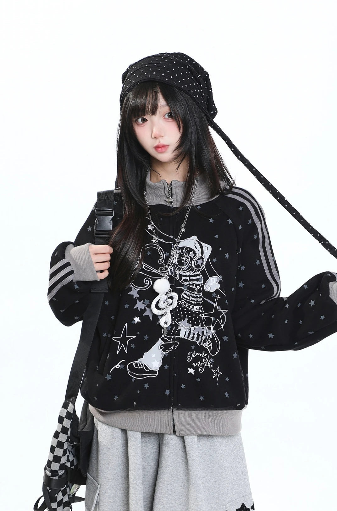 Stand Collar Zip Hoodie Jacket OL2417