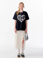 High Waist Lace Ruffle Slit Midi Skirt OL2254