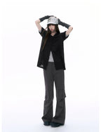 Hooded Puff Sleeve Shirt OL2368