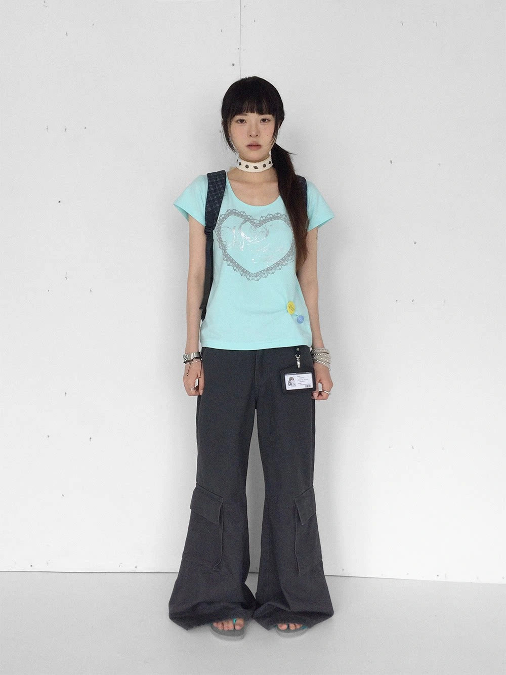 Silver Lace Graphic T-Shirt OL2373