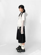 Tears Star Contrast Wide Shorts OL2363
