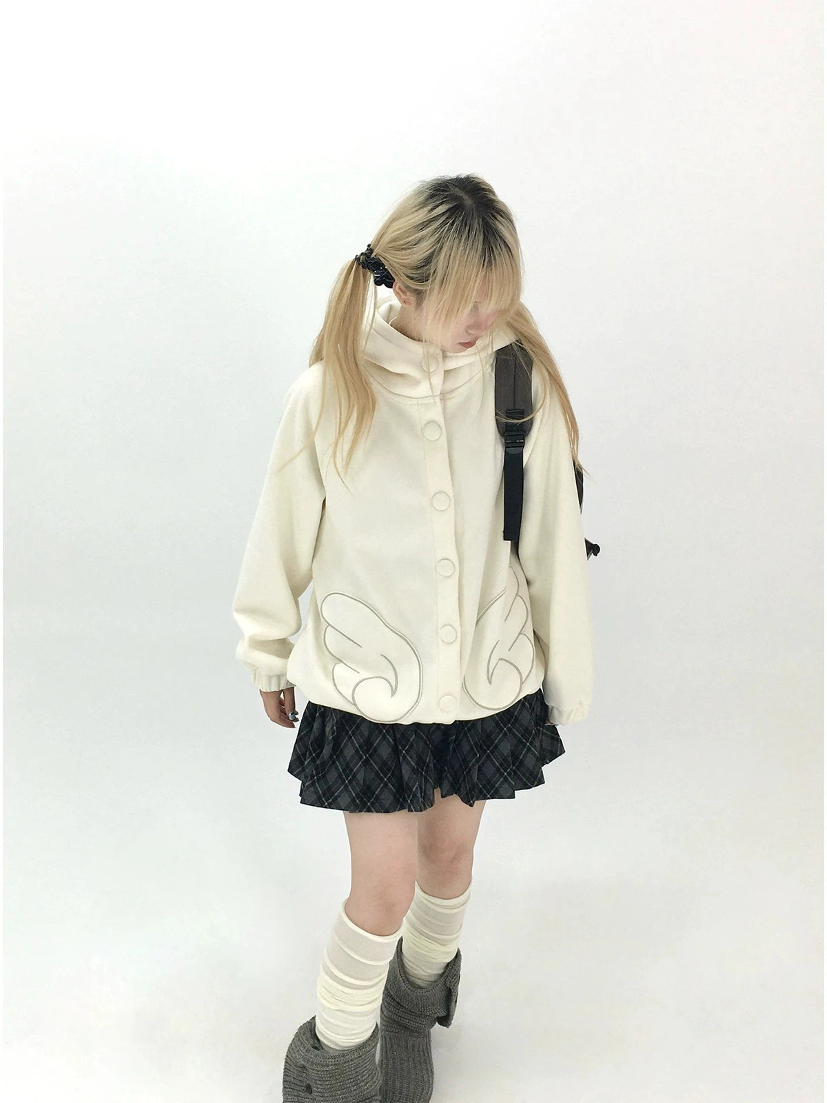 Cat Ear Wing Pocket Hooded Jacket OL2483