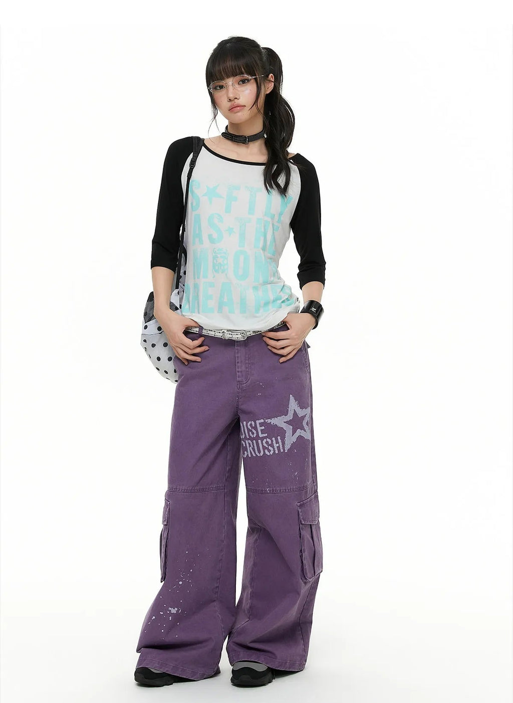 Contrast Raglan Graphic T-Shirt OL2379
