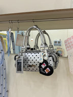 Silver Polka Dot Multi Pocket Bowling Bag OLA058