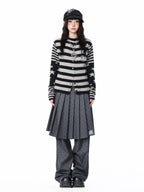 Star Stripe Patchwork Knit Cardigan OL2408
