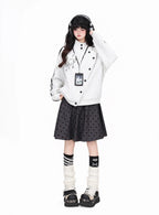 Polka Dot Asymmetric Button Cardigan OL2395
