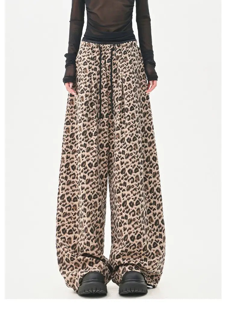 Leopard Print Wide Leg Pants OL2361