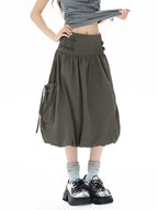 Studded Rhinestone Tie Bubble Skirt oliviroa オリヴィオラ