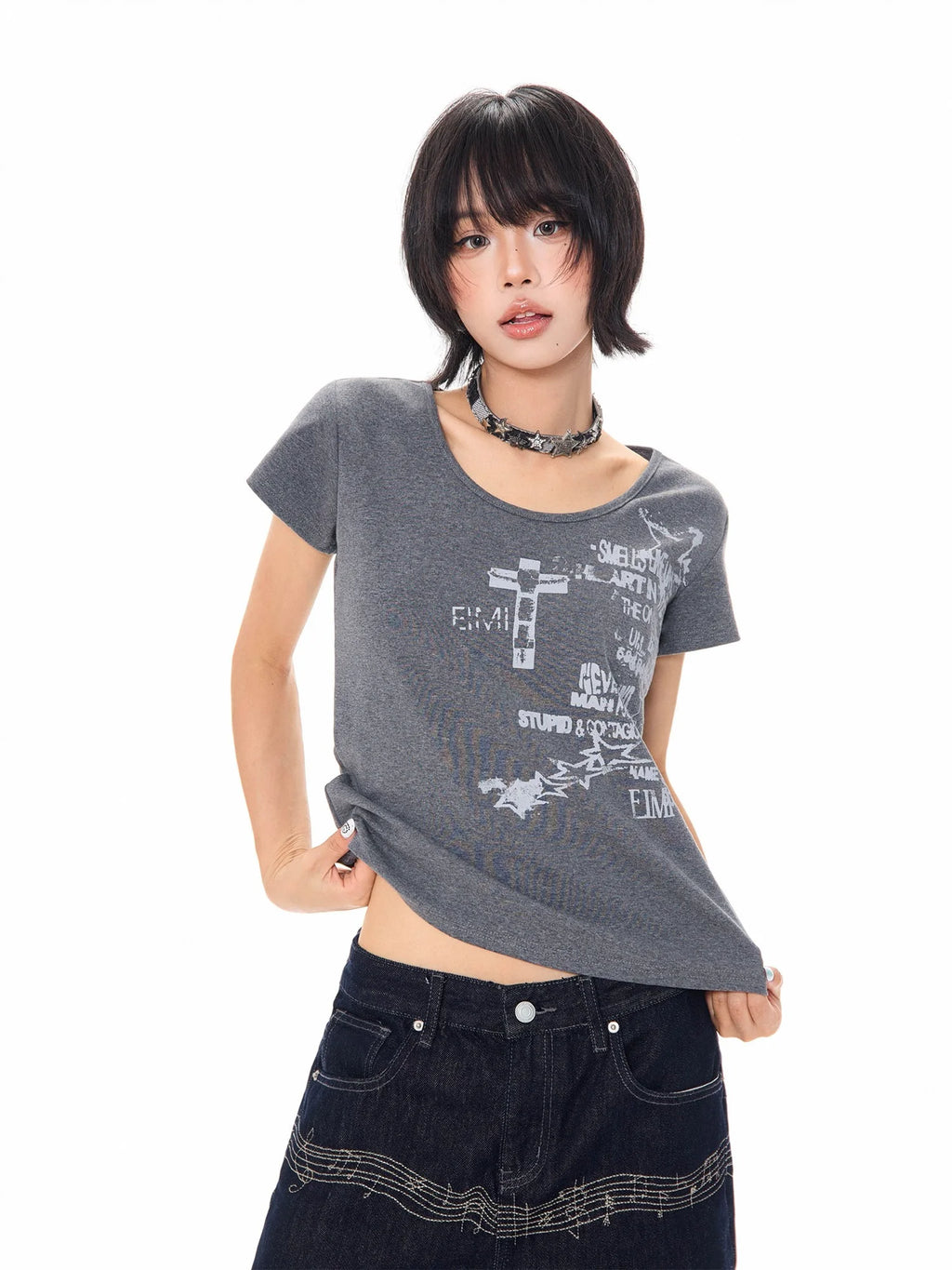 Vintage Letter Print T Shirt OL2339