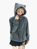 Cat Ear Wing Pocket Hooded Jacket OL2483