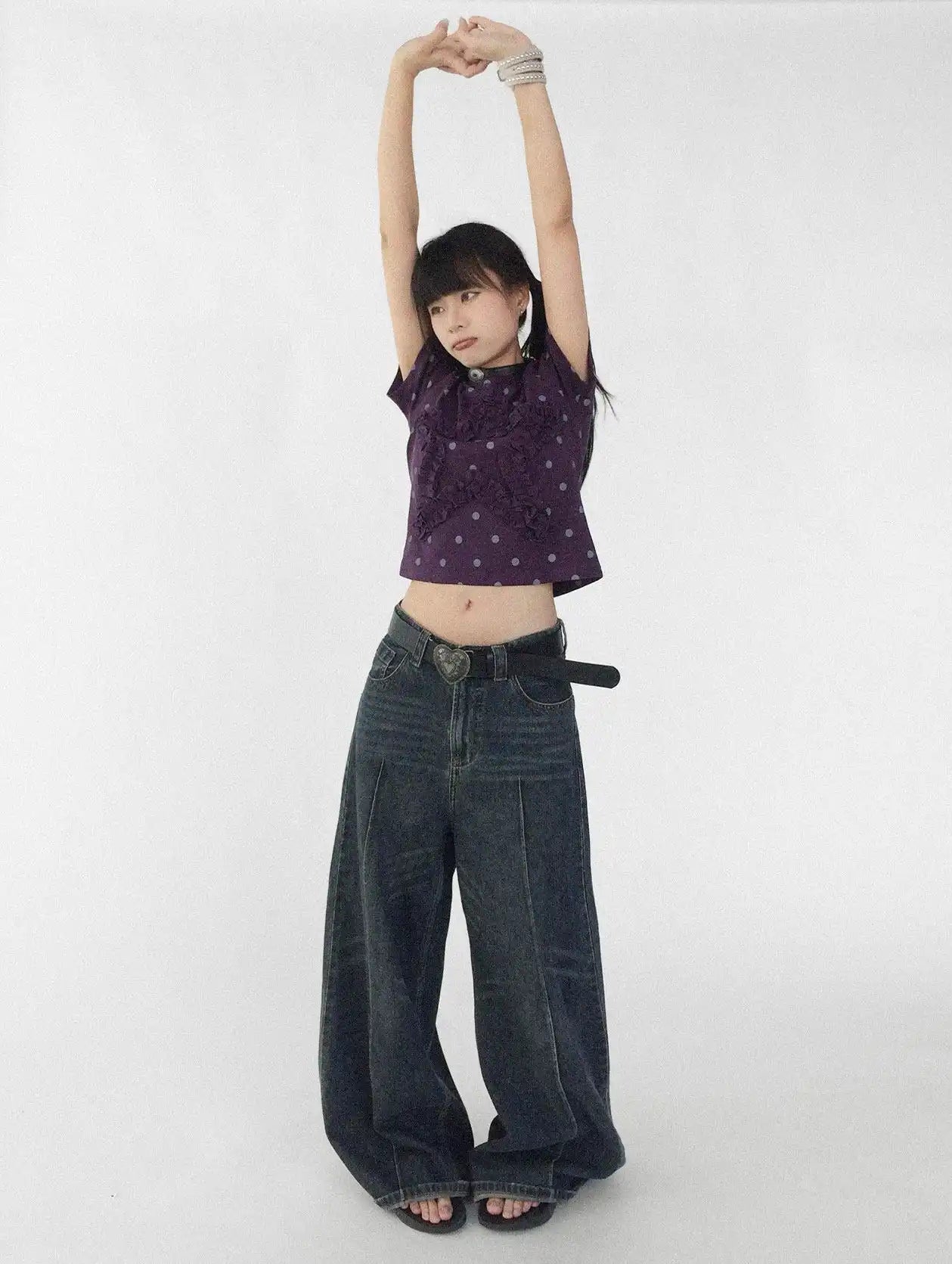 Grape Dot Embroidered Tee OL2349