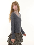 Halter Neck Slim Fit Long Sleeve Top OL2260