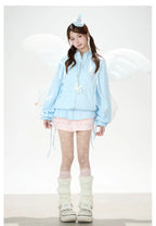 Star Print Zip Up Hoodie OL2375