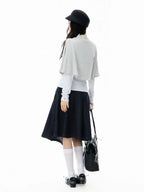 High Neck Cape Layered Long Sleeve Tee OL2416