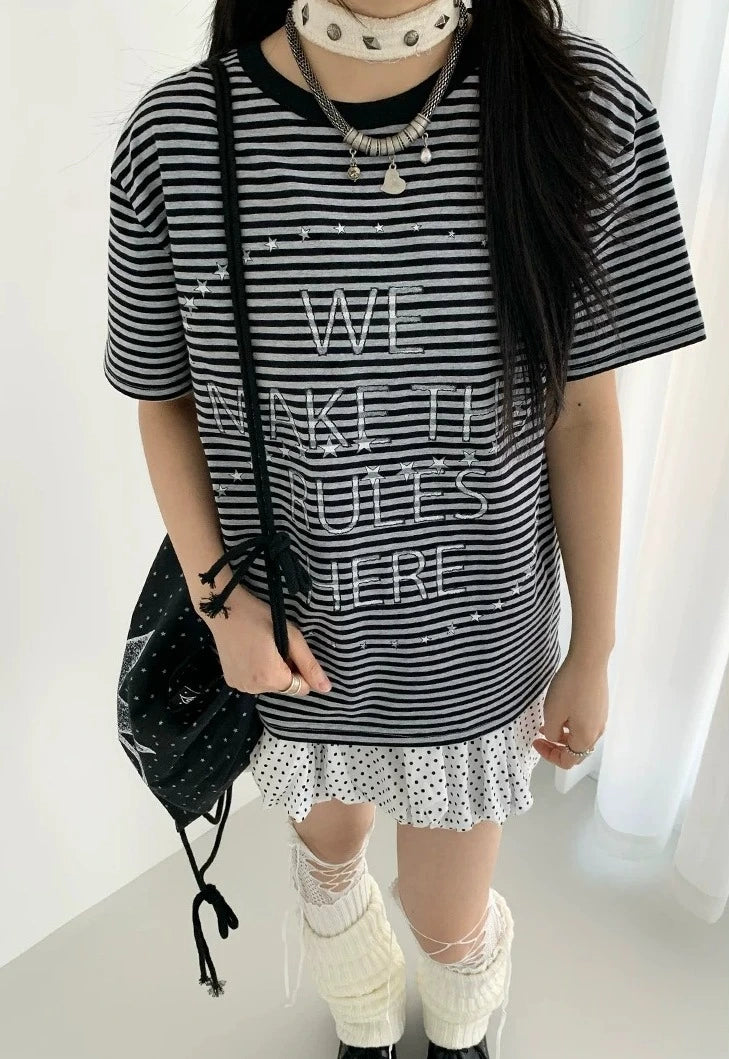 Galaxy Stripe Colorblock Tee OL2298