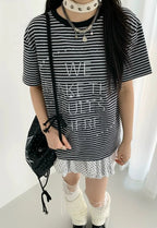Galaxy Stripe Colorblock Tee OL2298