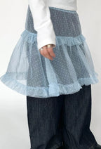 Snow Lace Dot Ruffle Layered Skirt OL2301
