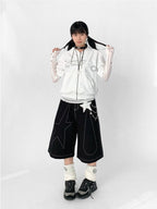 Tears Star Contrast Wide Shorts OL2363