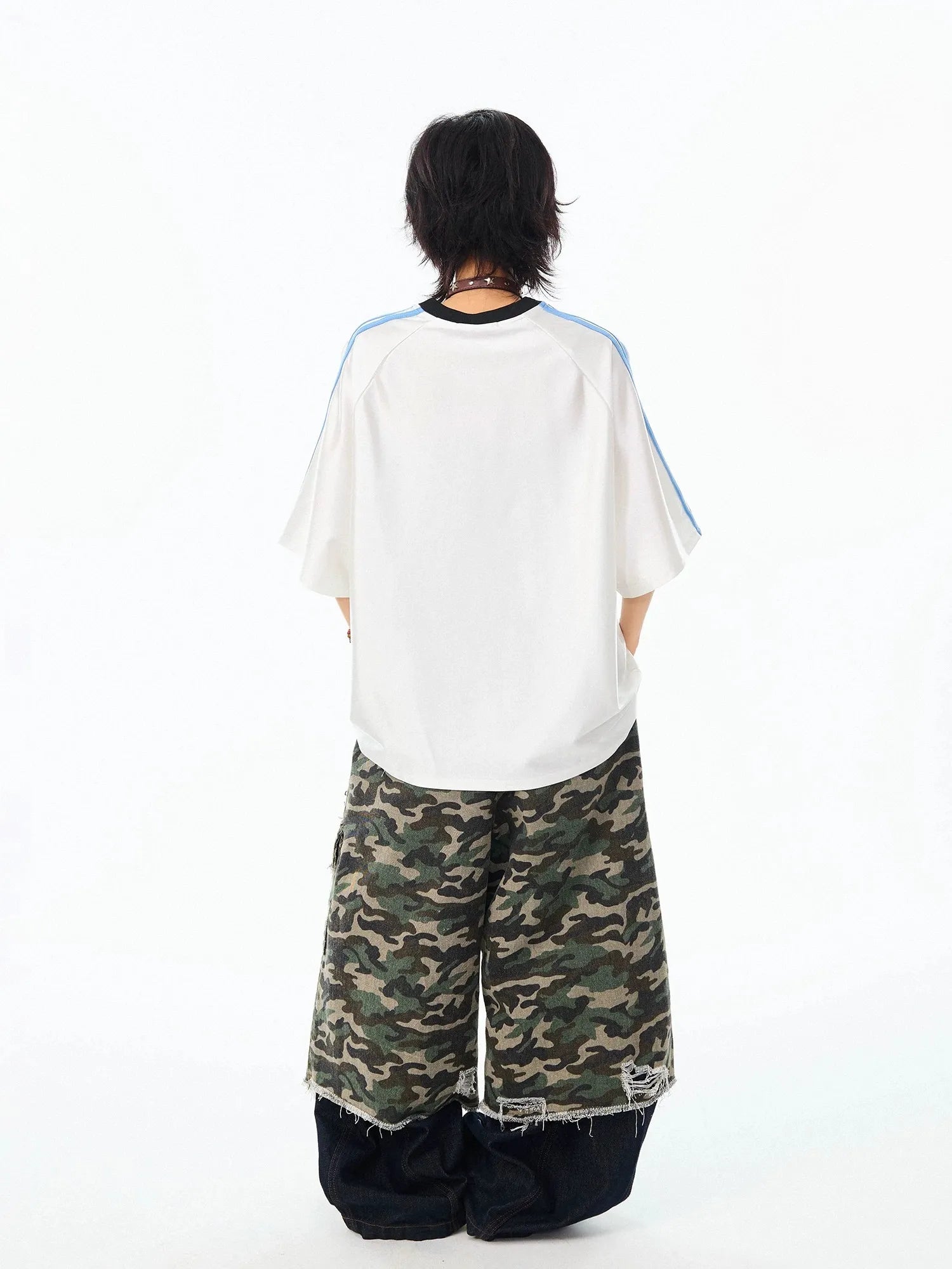 Vintage Cartoon Jersey V-Neck Oversized Short Sleeve Tee OL2273