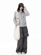 Floral Contrast Collar Button Cardigan OL2414