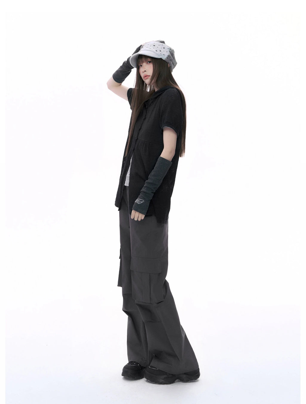 Hooded Puff Sleeve Shirt OL2368