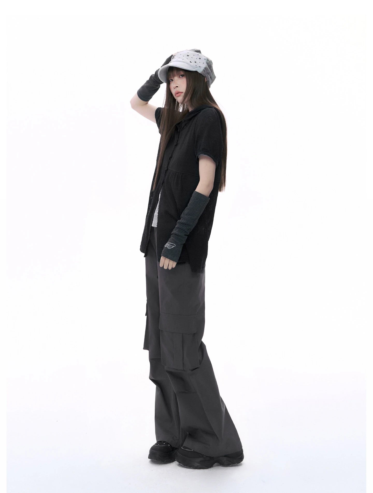 Hooded Puff Sleeve Shirt OL2368