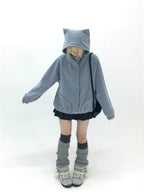 Cat Ear Wing Pocket Hooded Jacket OL2483