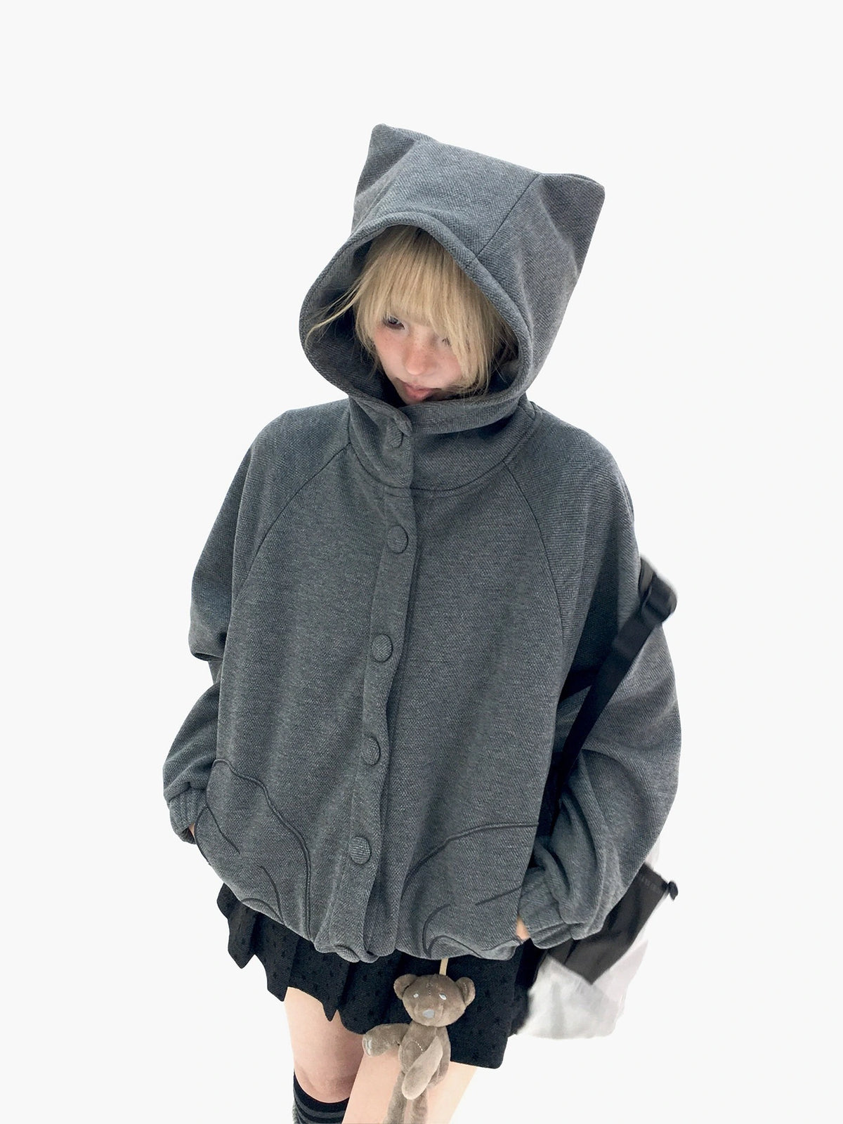 Cat Ear Wing Pocket Hooded Jacket OL2483