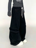 Drawstring Wide-Leg Cargo Pants OL2302