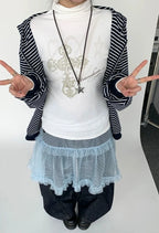 Snow Lace Dot Ruffle Layered Skirt OL2301