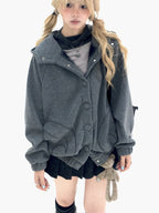 Cat Ear Wing Pocket Hooded Jacket OL2483